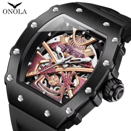 ONOLA Black Skeleton Automatic Watch UAE