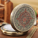 Vintage Pendant Pocket Quartz Watch, Classical Style of Maya Civilization Steampunk clock! The art of Beauty - Image 6