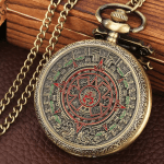 Vintage Pendant Pocket Quartz Watch, Classical Style of Maya Civilization Steampunk clock! The art of Beauty - Image 5