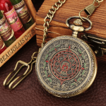Vintage Pendant Pocket Quartz Watch, Classical Style of Maya Civilization Steampunk clock! The art of Beauty - Image 2
