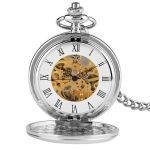 Vintage Pocket Watch Steel Watch with Chain -  Lovely Gift