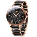 OLEVS Luxury Quartz Watch – Rose Gold Black Dial - Image 4