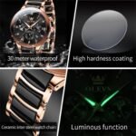 OLEVS Luxury Quartz Watch – Rose Gold Black Dial - Image 2