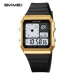 SKMEI Gold World Time Digital Watch – Gold Black | UAE