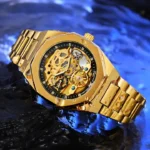 Forsining Automatic Skeleton Watch For Men (Golden) - Image 2